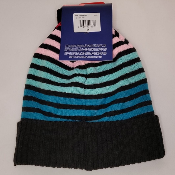 💰NWT! CHAMPION ▪︎ STRIPED HAT AND GLOVE SET ▪︎ ONE SIZE - Picture 2 of 8